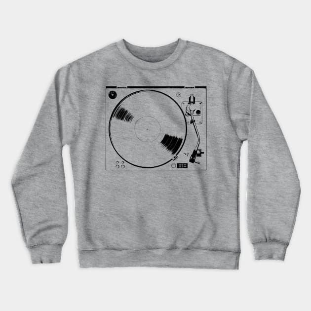 Turntable - Vinyl Analog Record Music Producer Crewneck Sweatshirt by blueversion